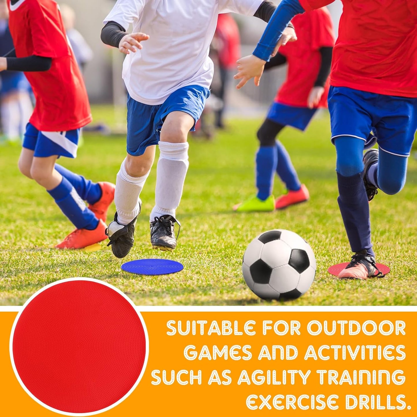 TPE Floor Spot Markers Dots for Gym Flat Non Slip Spot Marker Dance Dot for Classroom Gym Sports Soccer Basketball Agility Training Field Marking Equipment