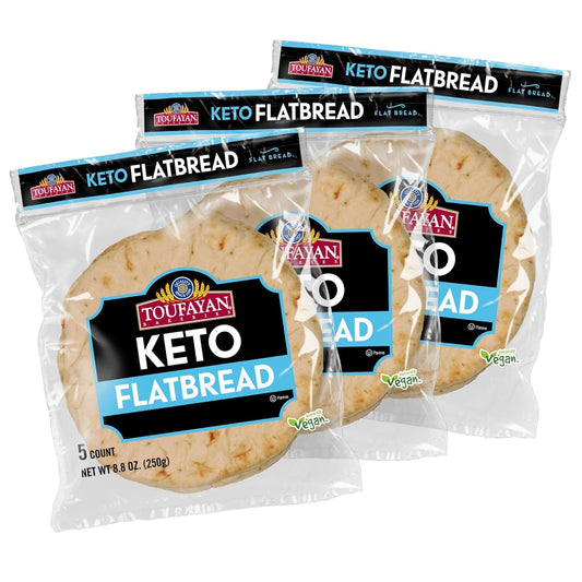 Toufayan KETO Flat Bread | Keto Friendly, Zero Sugar, 7g of Protein per serving (3 Pack)