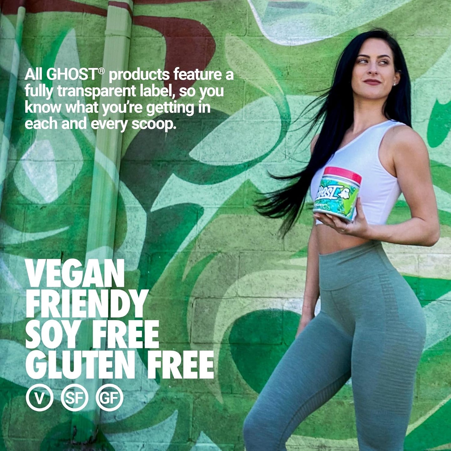 GHOST Greens Powder, Lime - 30 Servings - 19 Superfood Greens & Reds Powder, Fruits, Vegetables, Spirulina, & Chlorella, Prebiotics, 10 Billion CFU Probiotic & Digestive Enzymes - Gluten-Free