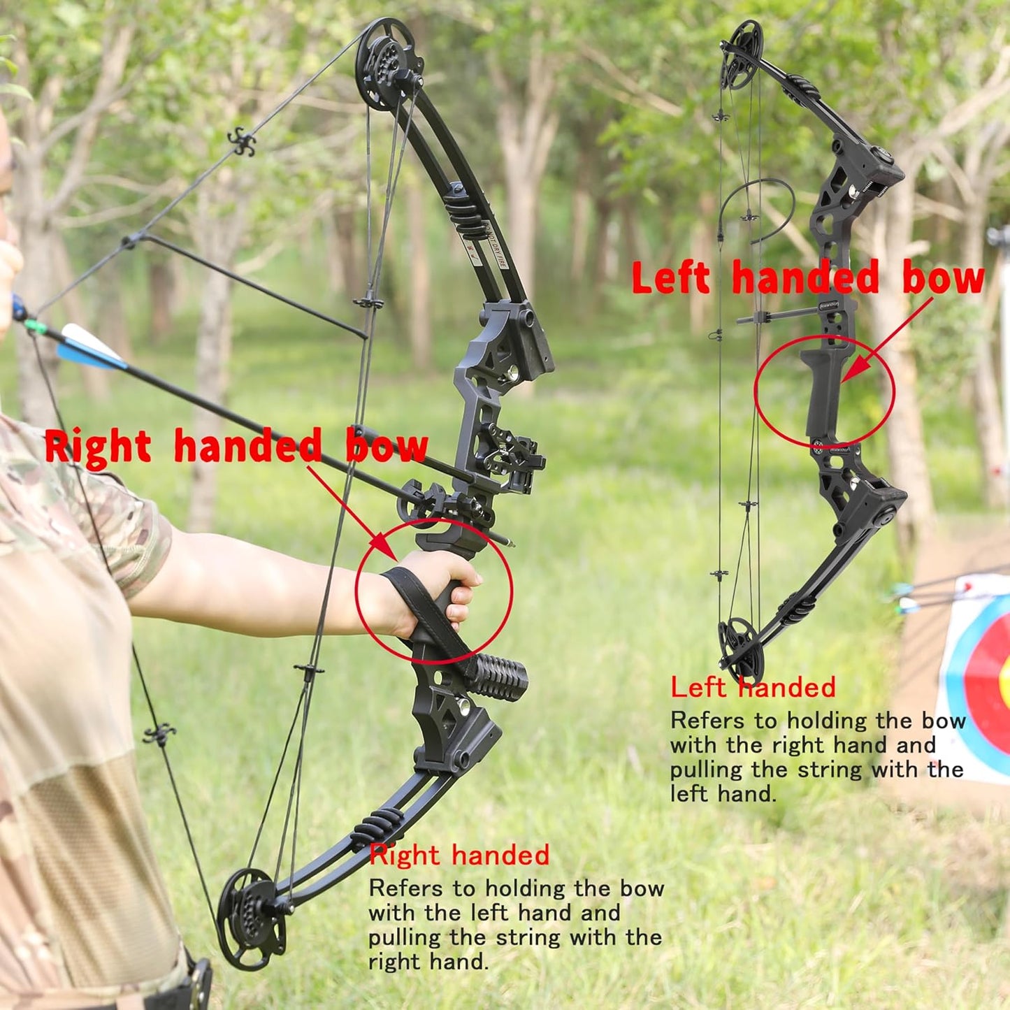 Archery Bowfishing Compound Bow Kit Ready to Fish Kit with Bowfishing Reel, Bow Fishing Arrows Right & Left Handed for Adult/Youth Fishing Hunting Target Shooting