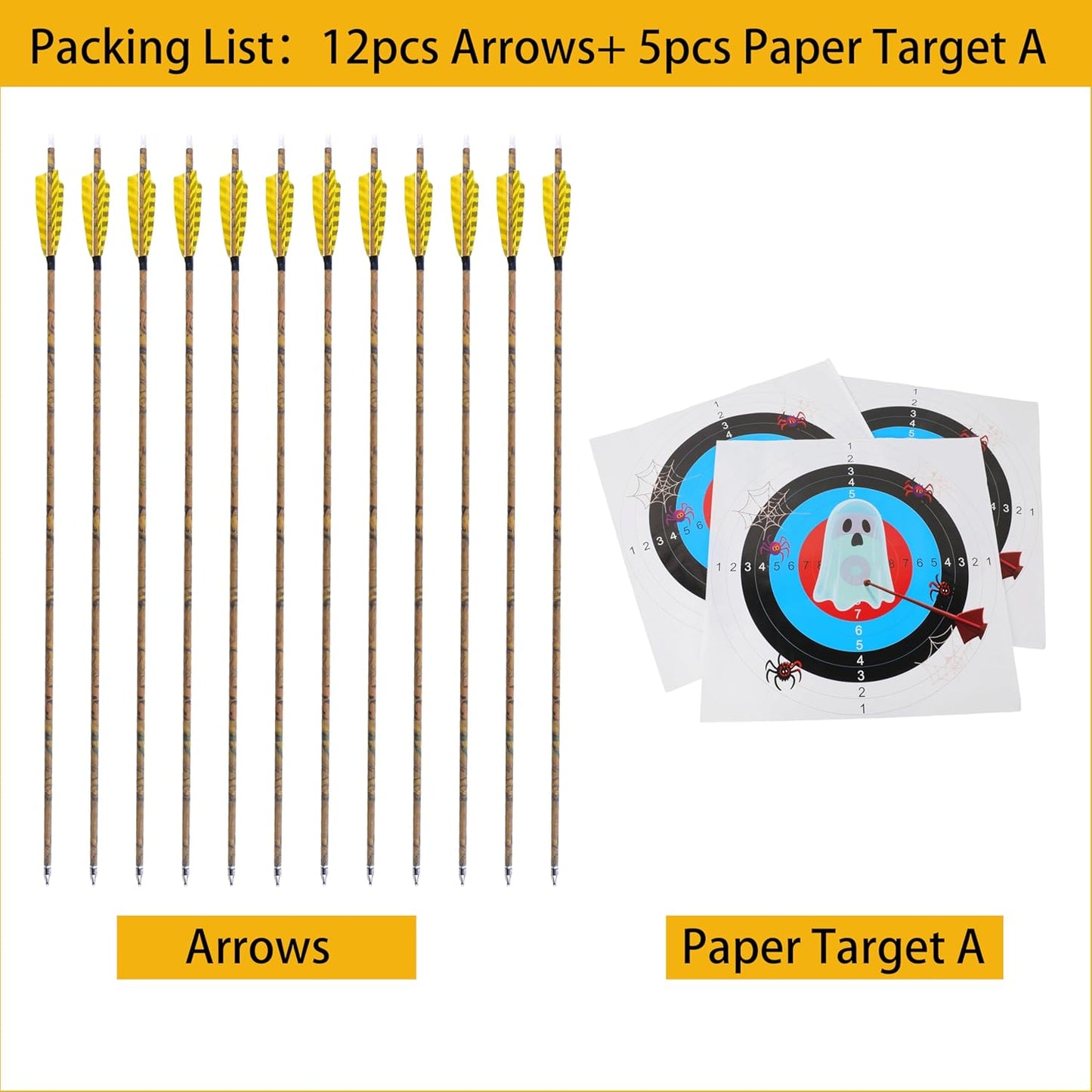 AMEYXGS Camo Carbon Arrow 30 Inch Practice Hunting Arrow Spine 500 with 4 Inch Turkey Feathers for Traditional Recurve Compound Bows