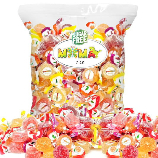 B0nelle Sugar-Free Italian Fruit Jelly Candy - 1 lb Assorted Individually Wrapped Jelly Fruit Candy - Delicious Mima's Summer Mega Sale Treats for Gifting & Sharing