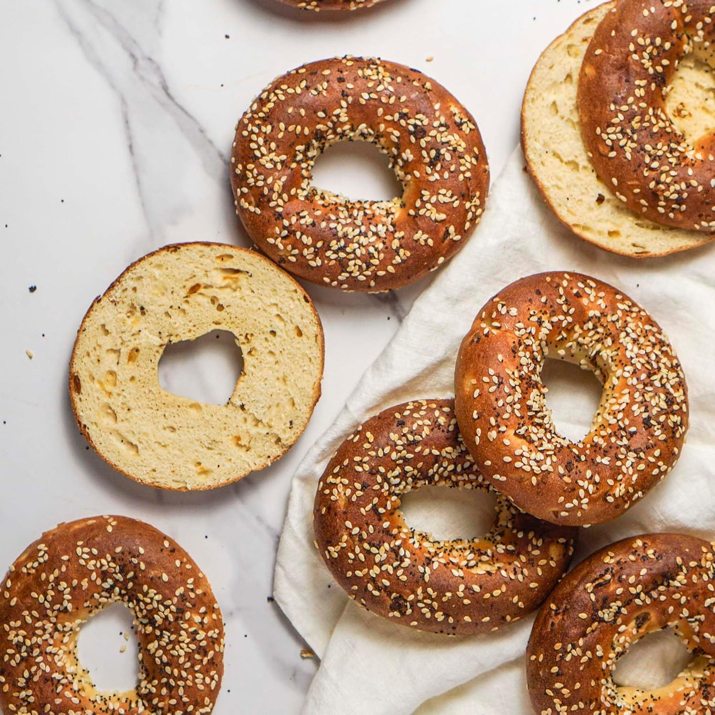 Hero Everything Bagel - 5g Net Carbs, 17g Protein, High Fiber, 140 Calories per serving (2 packs (10 bagels))