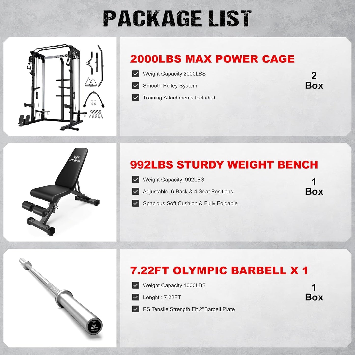 Power Cage, 2000LBS Multi-Function C21 Power Rack with Dual Pulley Cable Crossover System, All-in-One Squat Rack with More Training Attachments