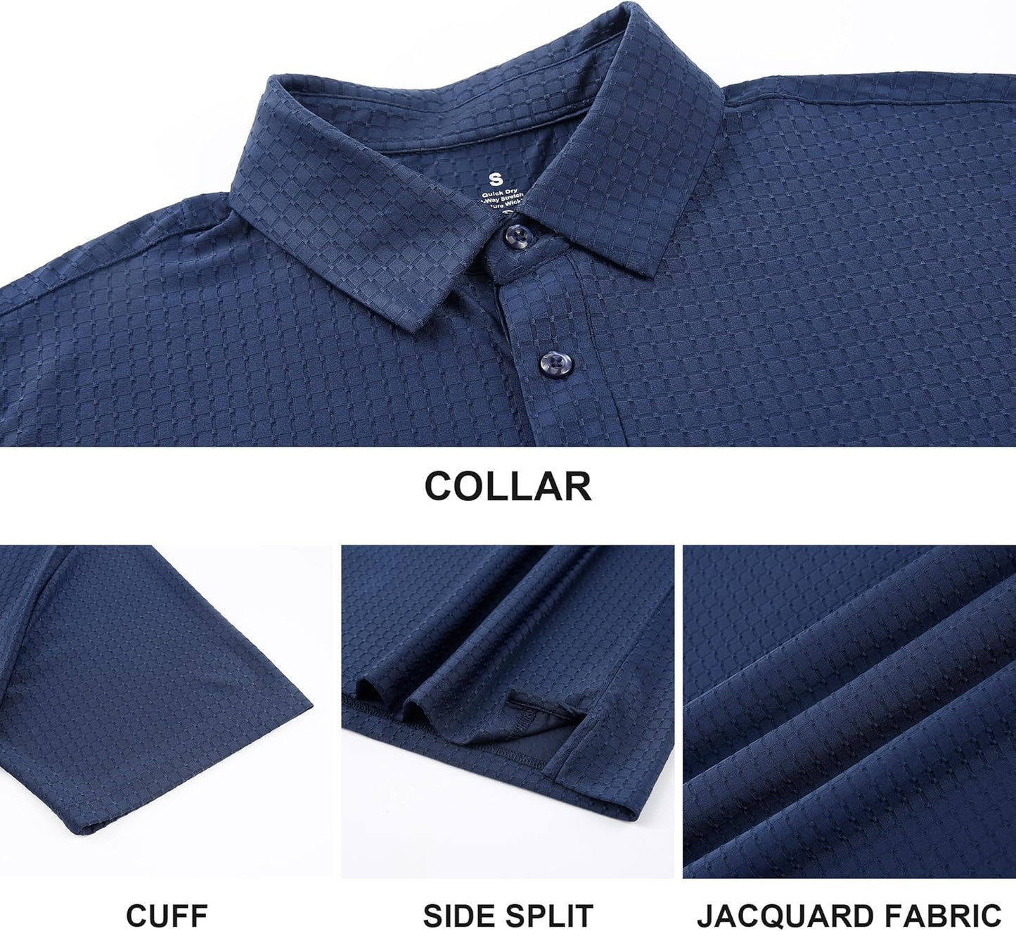 WARHORSEE Golf Polo Shirts for Men Short Sleeve Wrinkle Free 4 Way Stretch Moisture Wicking Performance Collared Tshirts