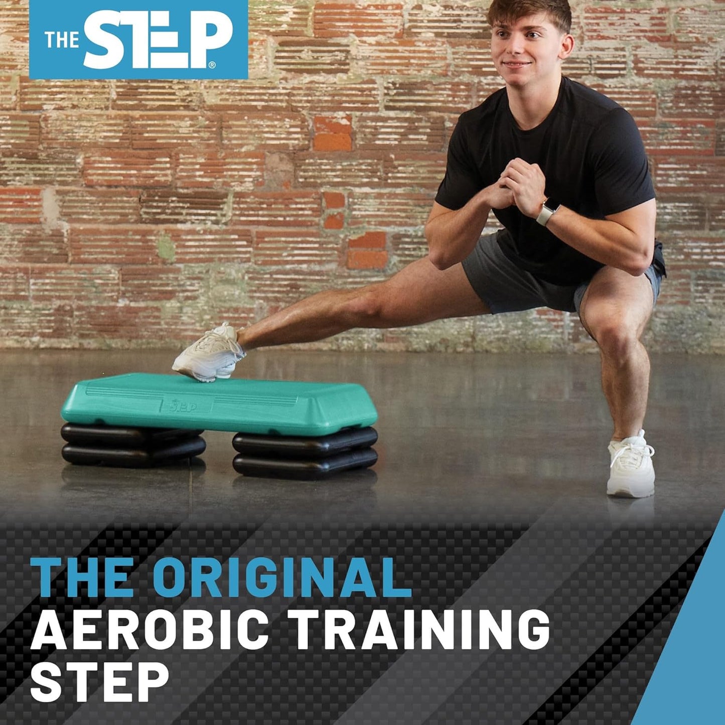 Freestyle STEP Exercise Step Platform, Circuit Size Stepper for Exercise at Home with 2 Risers