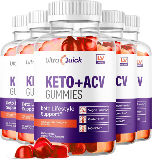 (5 Pack) Ultra Quick Keto ACV Gummies, UltraQuick Keto ACV Gummies 1050MG, UltraQuick Keto Plus ACV Gummies Support, Ultra Quick Keto, Ultra Quick Keto Plus ACV Gummy, 300 Gummies For 5 Months