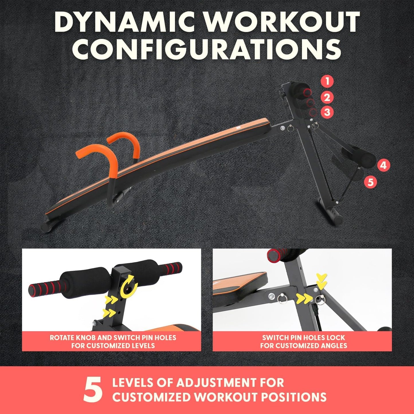 SQUATZ Adjustable Bench for Home Gym - Versatile Weight Bench for Men & Women - Ergonomic Workout Bench for Bench Press & Full Body Exercise - Heavy-Duty Steel, Non-Slip Design