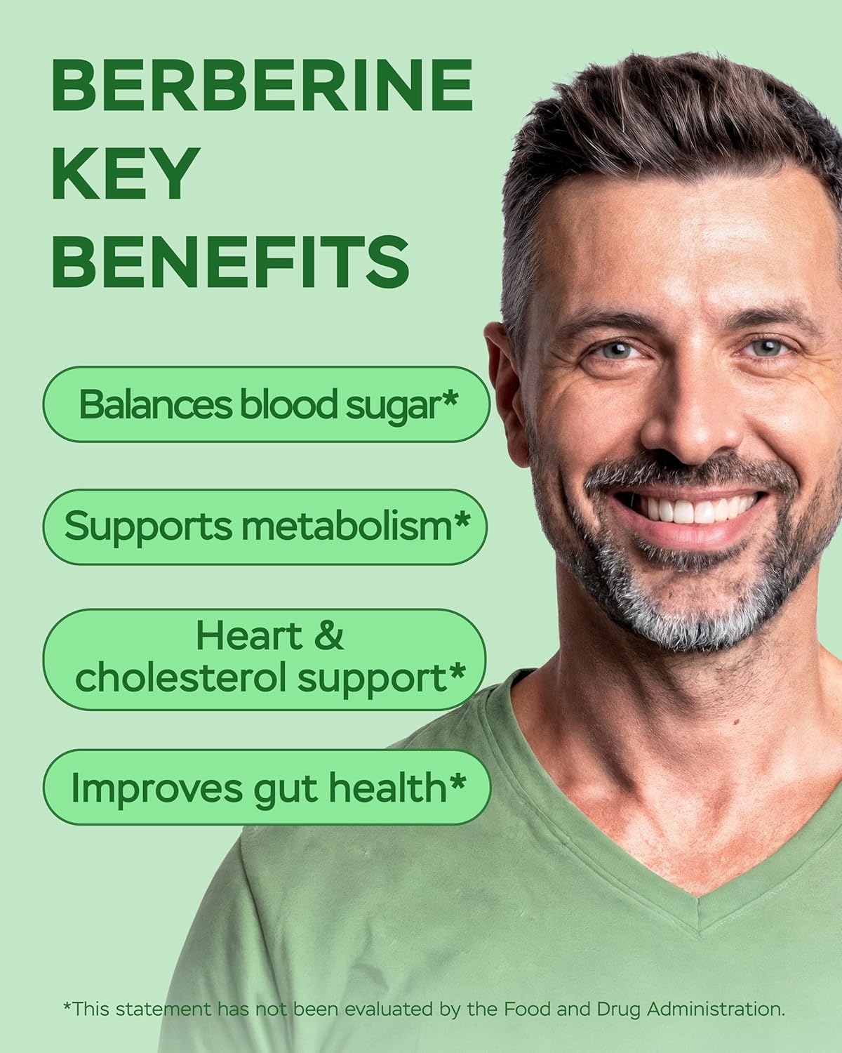 Berberine HCL Supplement - Triple Strength GLP-1 Activator with Apple Cider Vinegar & Green Tea Extract - Body Composition Support, Digestive Health, Support Heart Health, Immune System (60 Capsules)