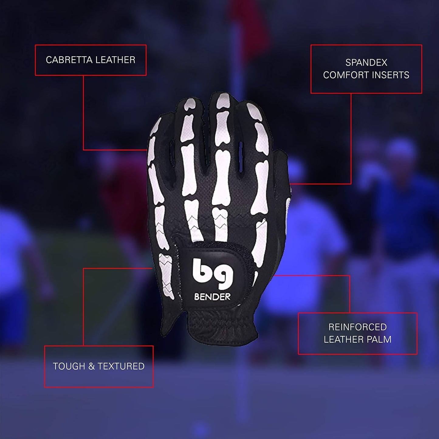 BG Bender - Mens Golf Glove, Durable Mesh Golf Gloves, Unique Golf Gloves