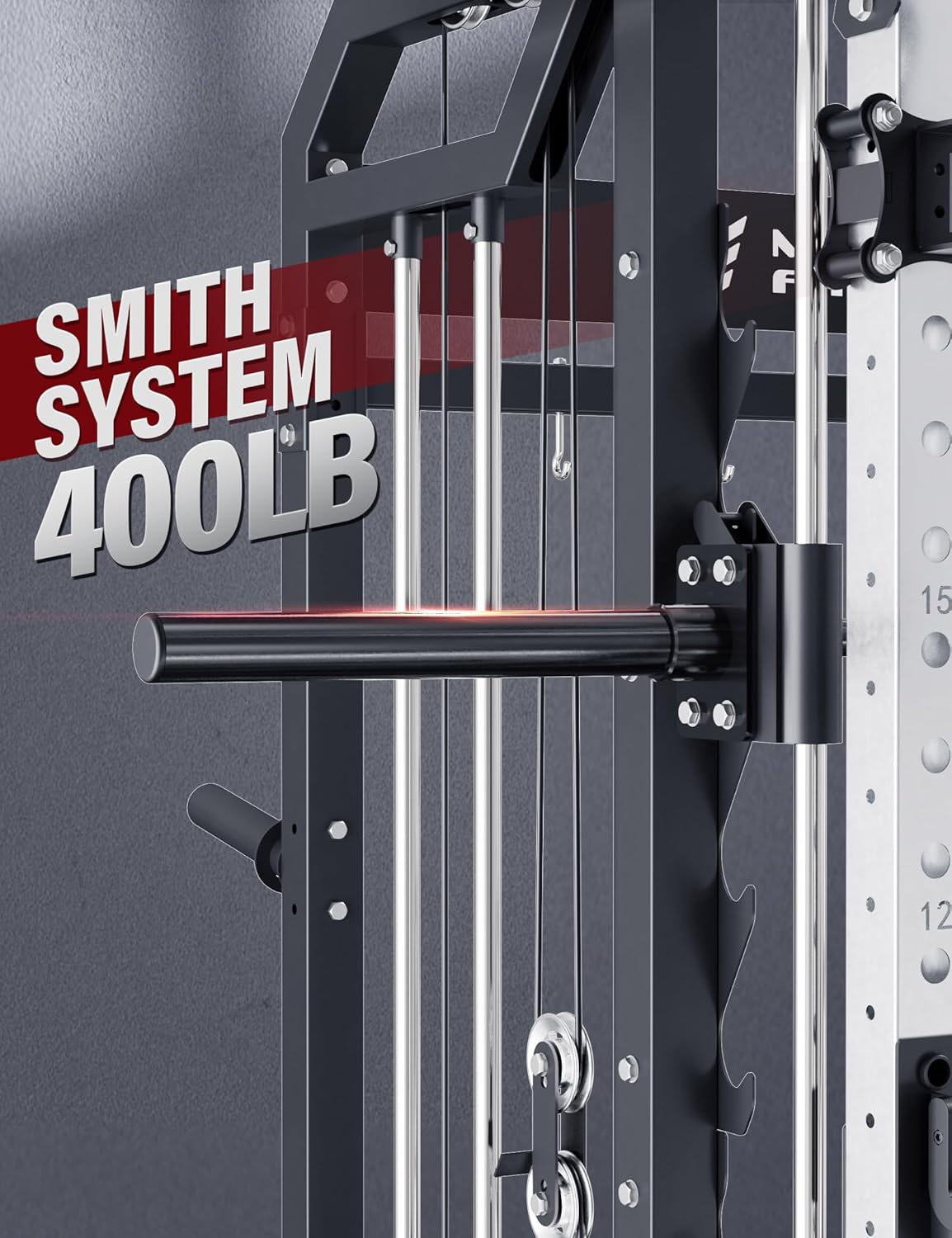 Major Fitness Drone2 Advanced Training Smith Machines– All-in-One Home Gym Squat Rack with Aluminum Pulley Set , Weight Bar, Dual LAT Pull-Down Systems & Cable Crossover Machine for Full-Body Workouts