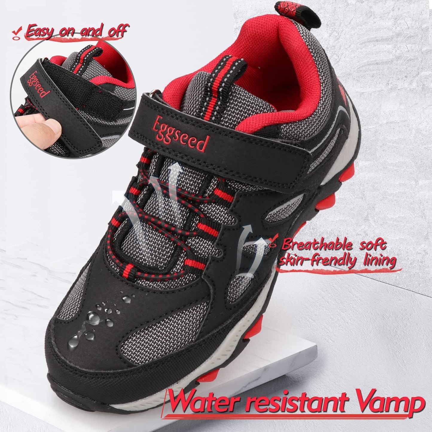 Boys Hiking Shoes Kids Sneakers Outdoor Waterproof Athletic Running Slip Resistant Comfortable (Little/Big Kids)