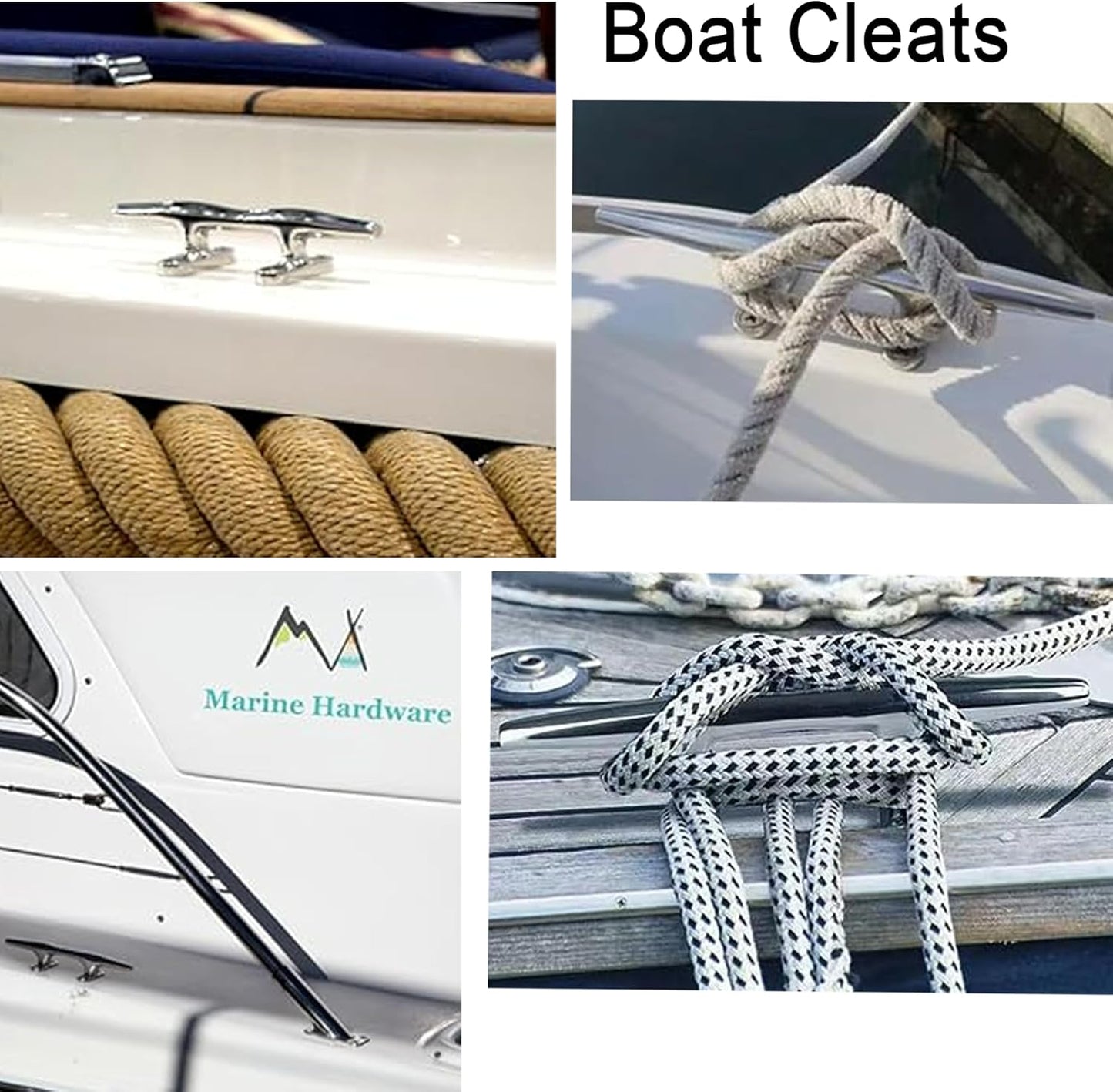 Boat Cleats 4 inch/5 inch/6 inch/8 inch Marine Dock Cleats Stainless Steel Boat Rope Cleat with Fasteners for Marine, Deck, Nautical Décor