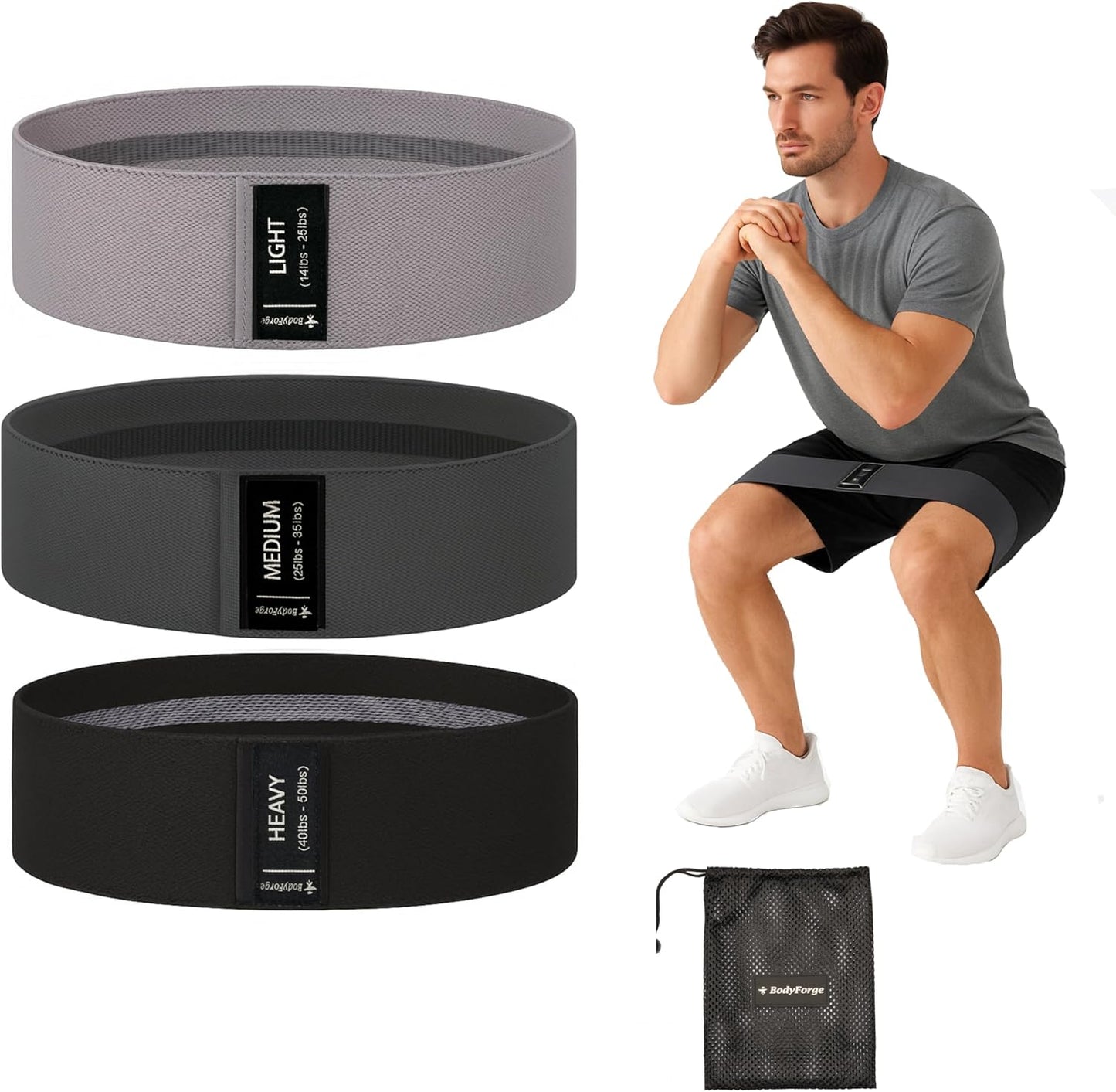 BodyForge Resistance Bands, Exercise Bands, Resistance Bands for Working Out, Work Out Bands with Handles for Men and Women Fitness, Strength Training Home Gym Equipment