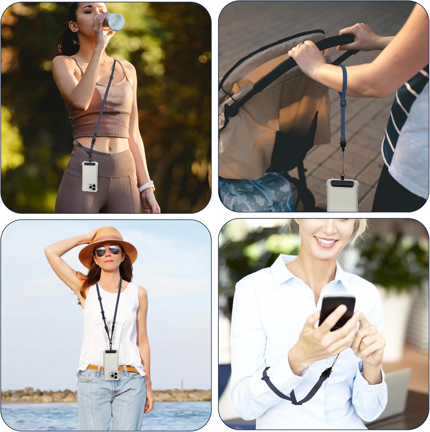 Cell Phone Strap Adjustable Wrist Strap Crossbody Cellphone Holder Extra Long Phone Lanyard Wrist Lanyard (Navy)