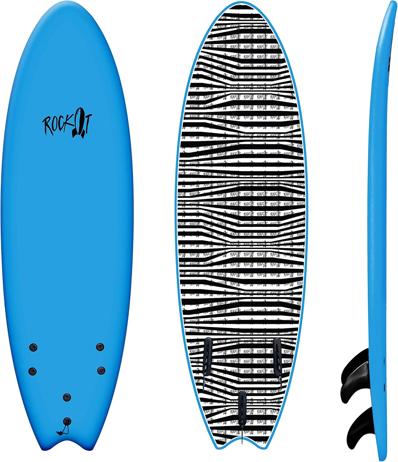 Rock-It 6' Albert Performance Fish Soft Top Surfboard Surf Board, Foam Surfboard, Kids Surfboard, Adult Surfboard, Tabla De Surf, Beginner Surfboard
