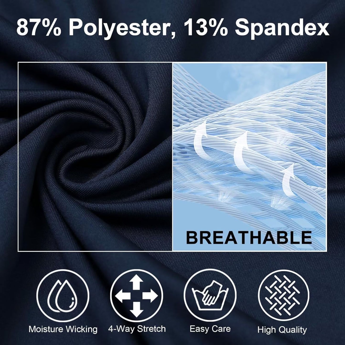 M MAELREG Collarless Golf Shirts for Men Dry Fit Moisture Wicking Performance Solid Casual Mens Henley Shirts Short Sleeve