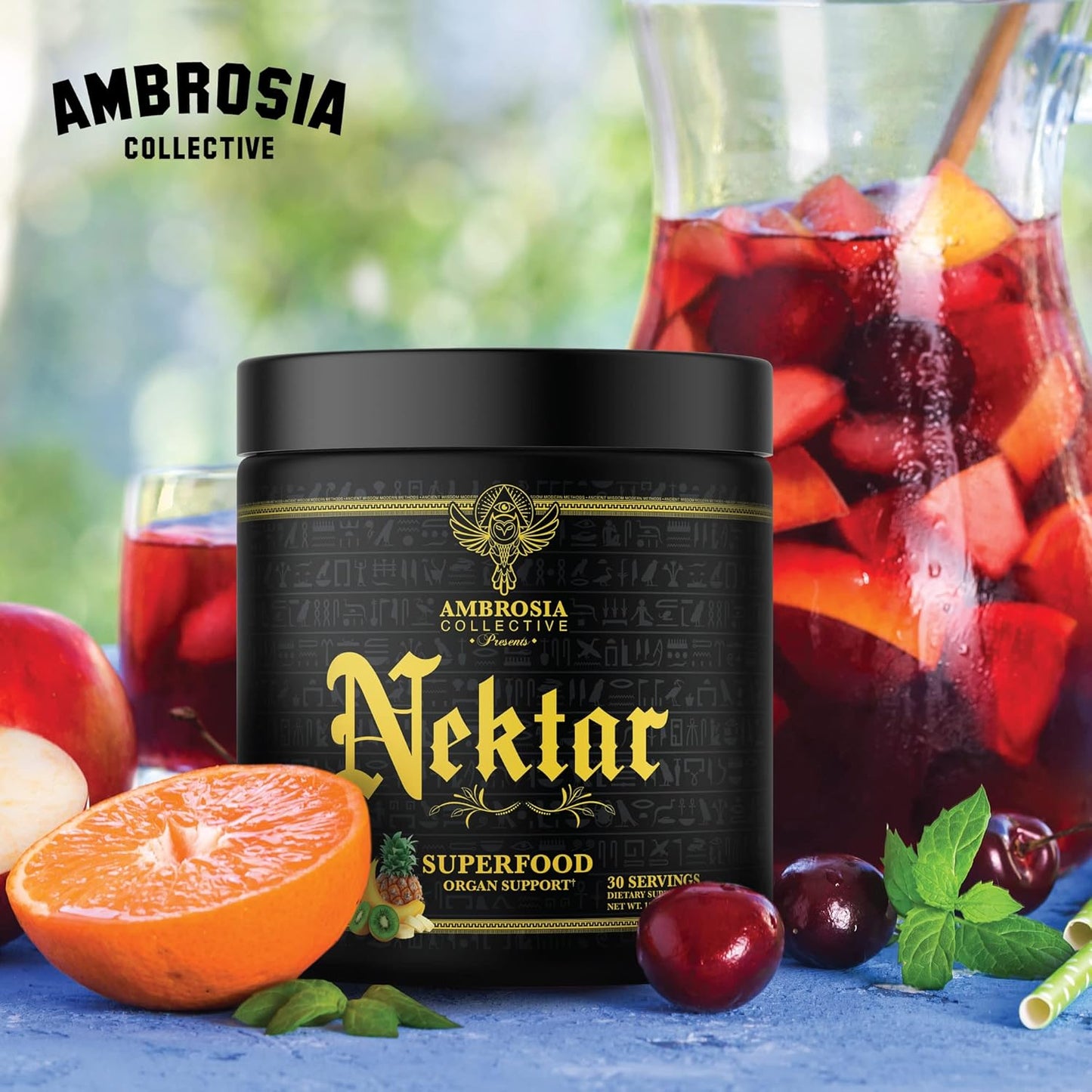 Ambrosia Nektar - Superfood Powder | Complete Health Supplement | 30 Servings (Fruit Symphony)