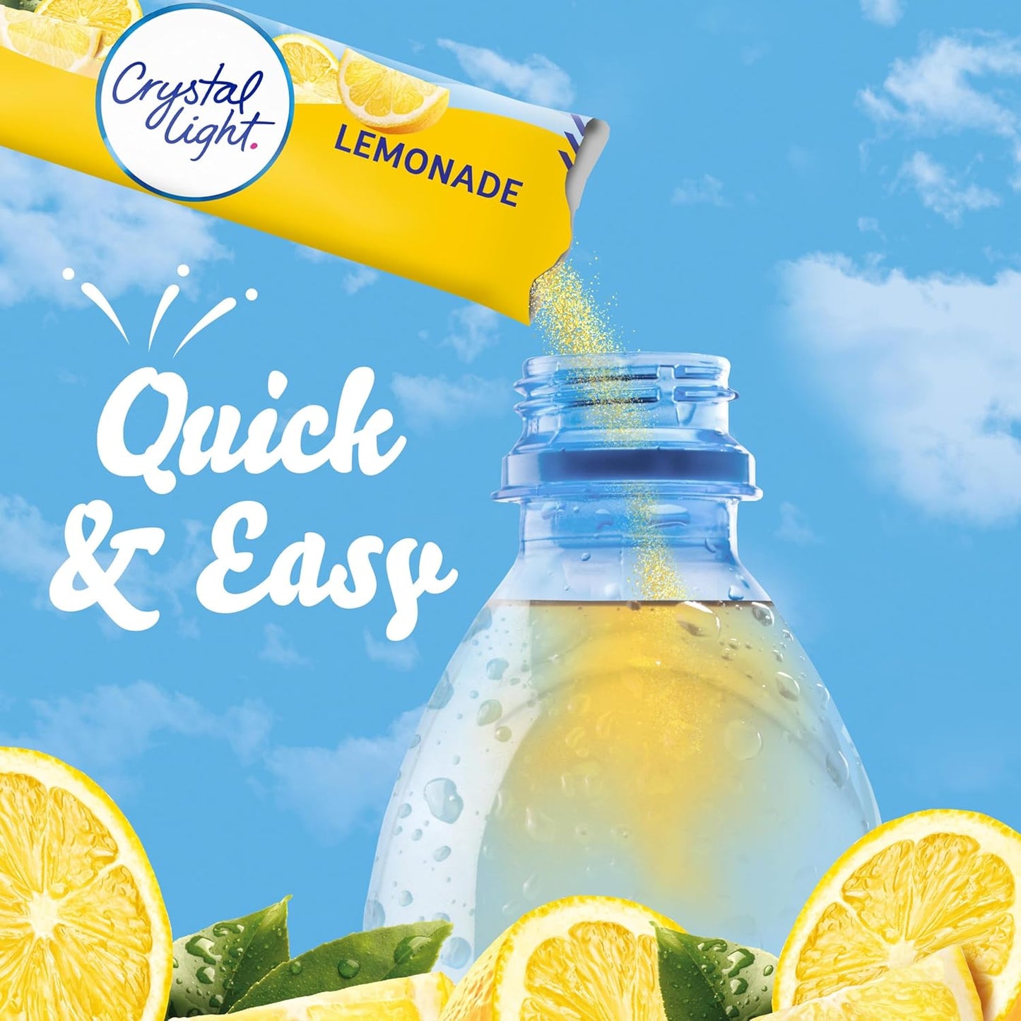 Crystal Light Lemonade Naturally Flavored with other natural flavor Powdered Drink Mix, 120 ct Pack, 4 Boxes of 30 On-the-Go-Packets