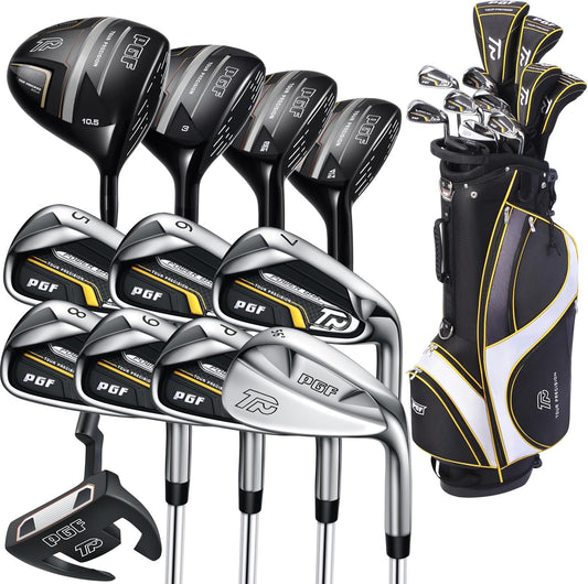 PGF Men's Gold TP Complete Golf Club Package Set [17-Pieces]