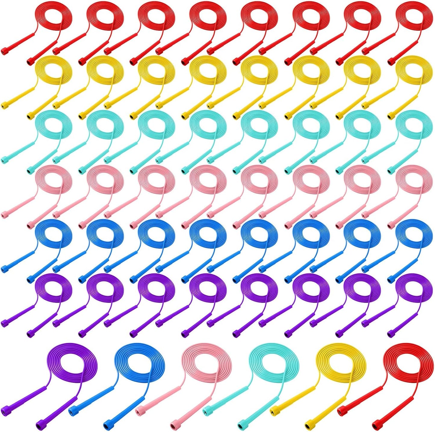 72 Pcs PVC Jump Ropes for Fitness 9.2 ft Adjustable Skipping Rope Versatile Unbreakable Speed Rope with Plastic Handles for Women Men Kids Endurance Training Cardio Exercise Workout