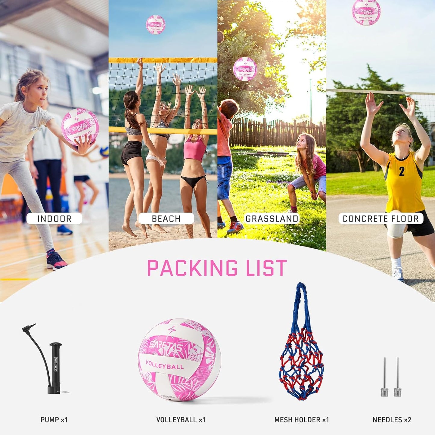 Volleyball Soft Beach Volleyball - Official Size for School, Indoor, Outdoor and Play Game Gym Workout - Play for Girls, Adults and Family.