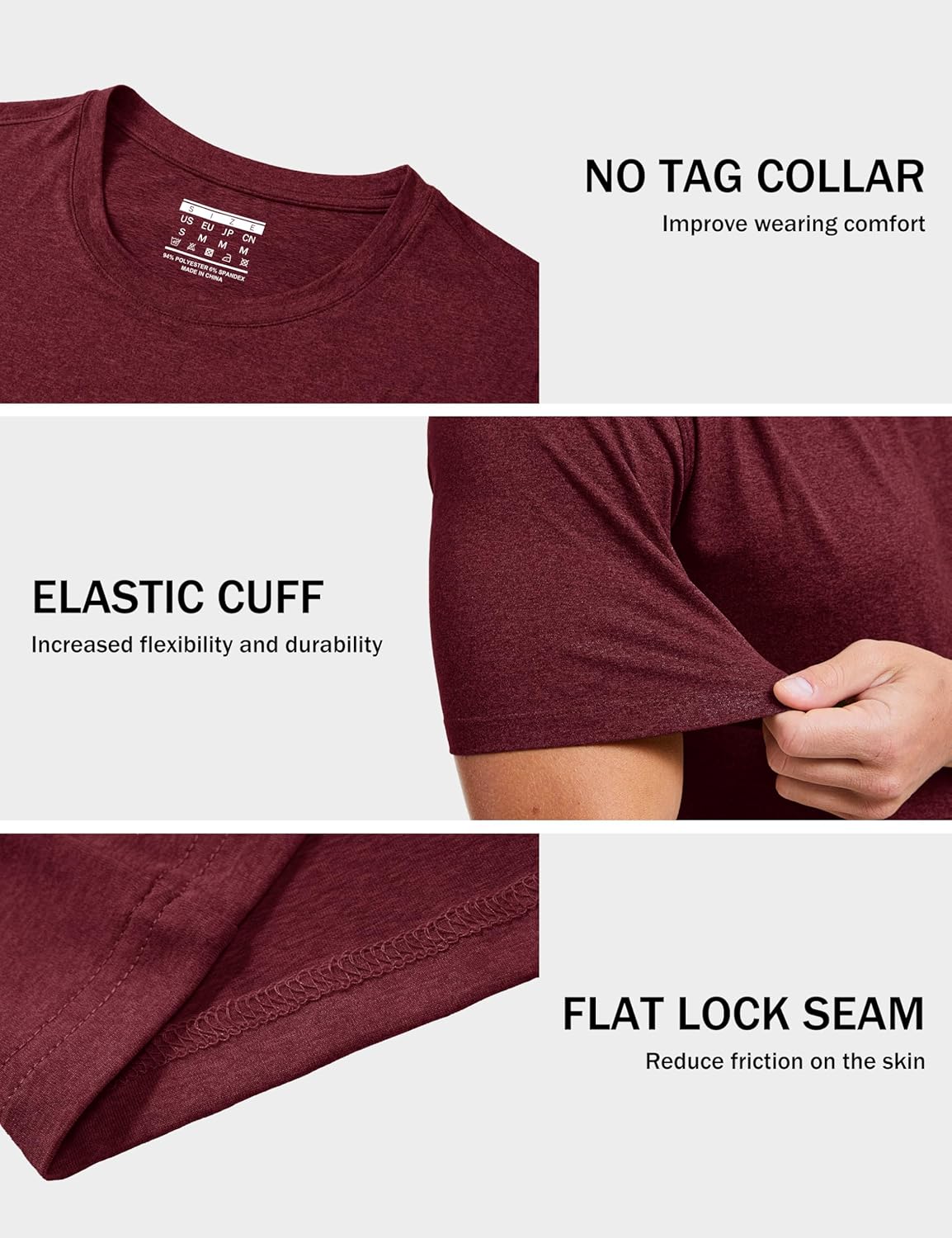 MAGCOMSEN Men's Dry Fit Workout Shirts Short Sleeve Tee Shirts Moisture Wicking Athletic Running Performence Tshirts