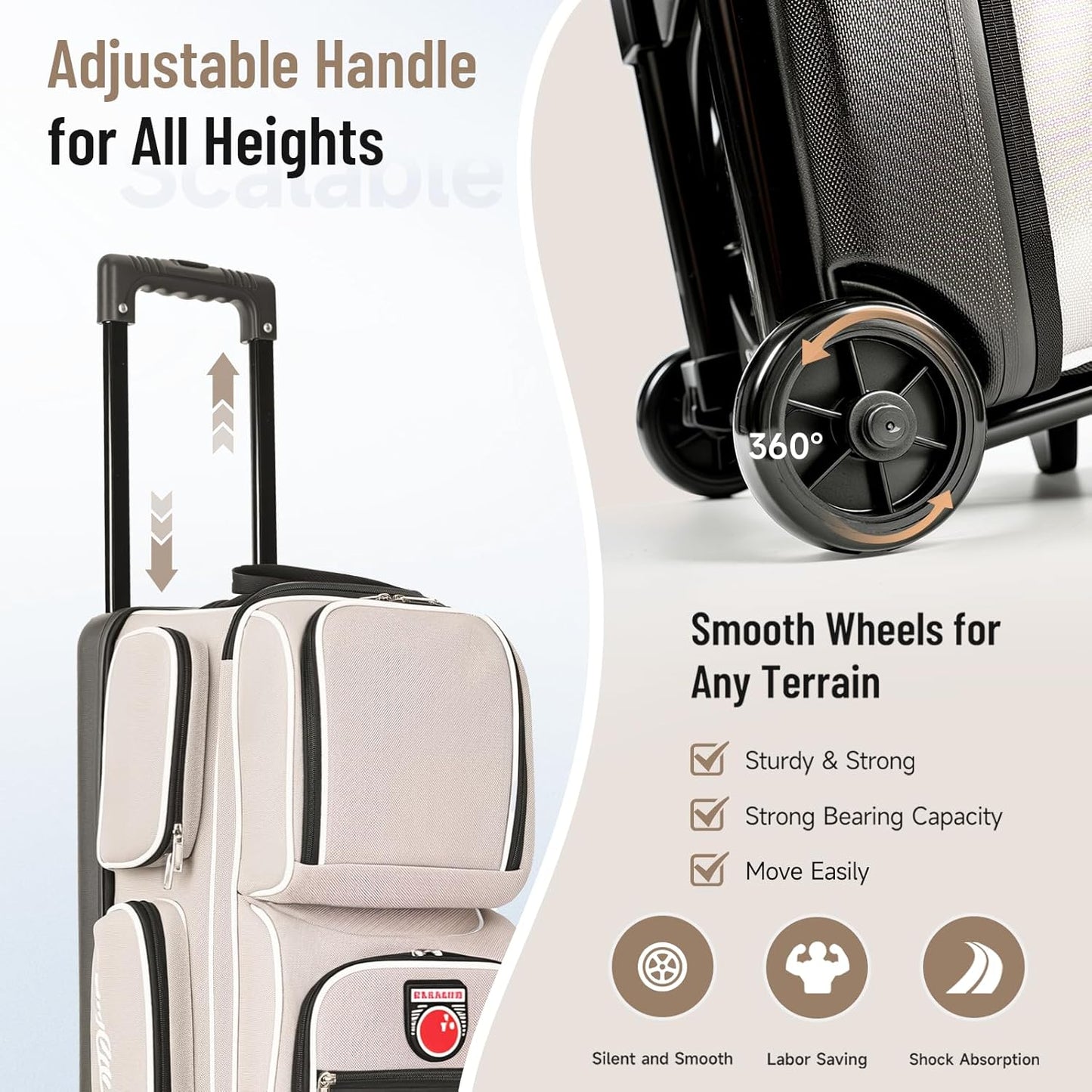 MANUEKLEAR 3 Ball Bowling Bags with Wheels, Bowling Ball Bag 3 Ball Roller with Accessory Pockets and Shoe Compartment