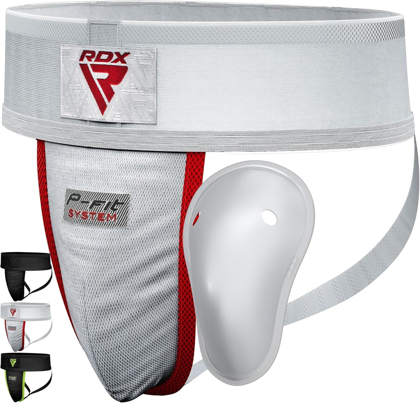 RDX Groin Protector Cup Men, Boxing Kickboxing MMA Muay Thai Sparring Groin Guard, Ventilated Adjustable,Karate Fighting Training, Underwear Jiu Jitsu BJJ Protection, Boys Youth