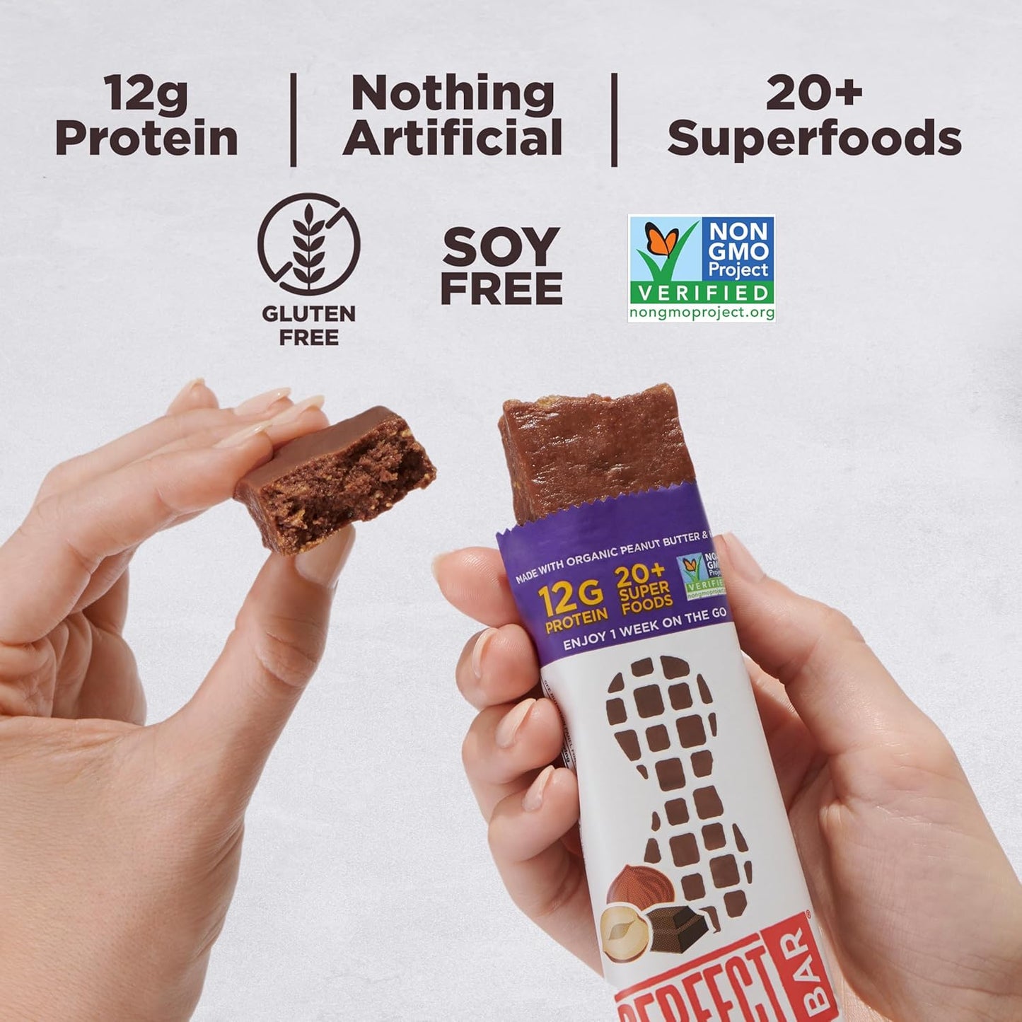 Perfect Bar Original Refrigerated Protein Bar, Chocolate Hazelnut Crisp, 2.3 Ounce Bars, 8 Count (Pack of 3)