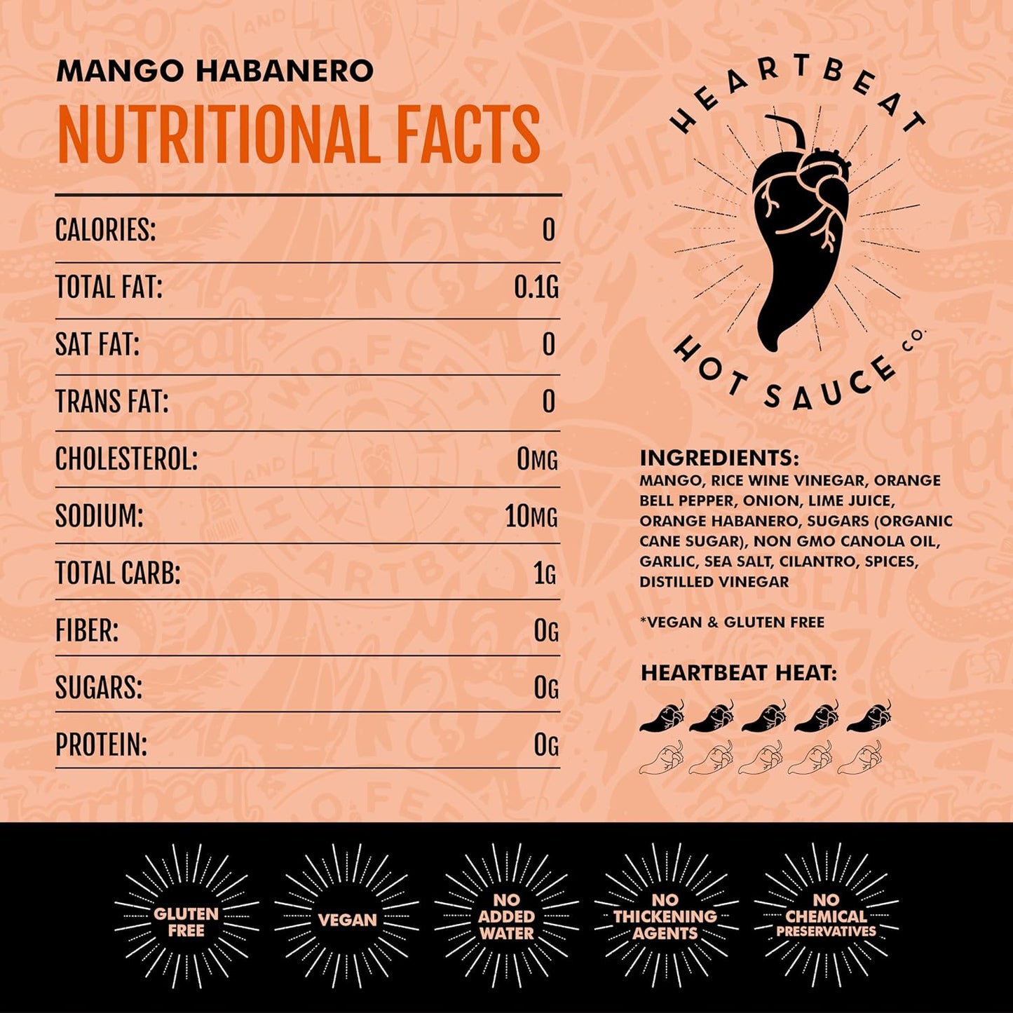 Heartbeat Hot Sauce Co. | Mango Habanero, 6 oz.