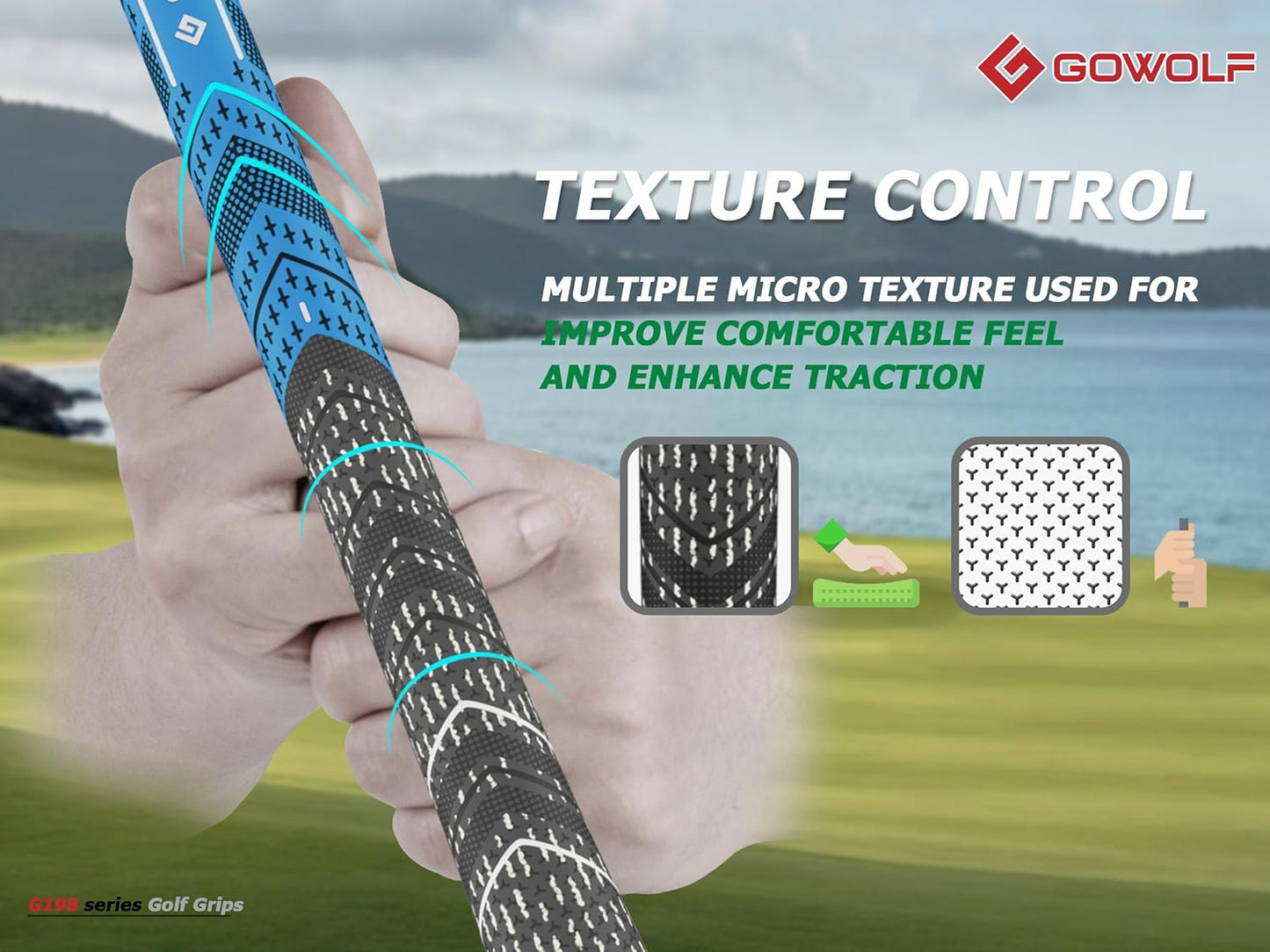 Gowolf Golf Grip Cord Rubber Multi-compound Golf Driver Irons Club Choose 13 Grips with 15pcs Tapes Or Full Kit choose one