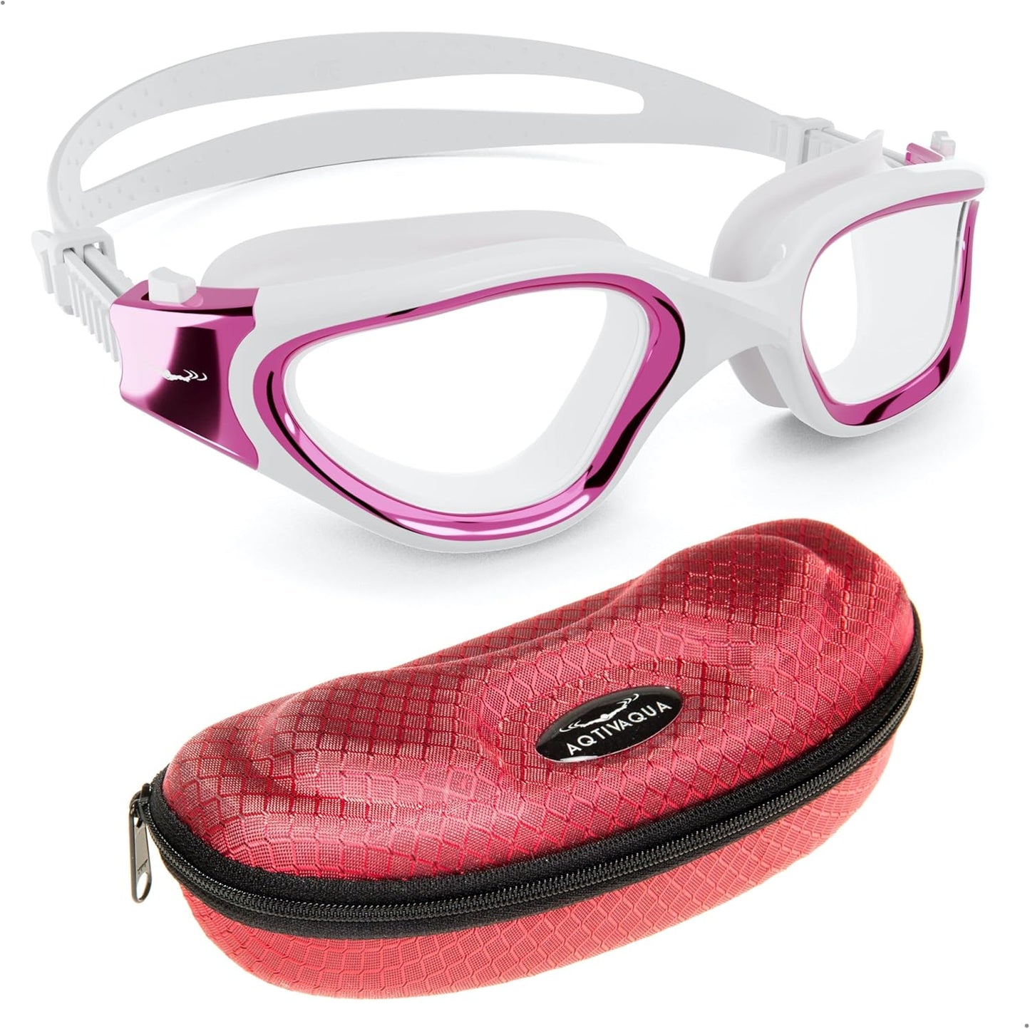AqtivAqua Swimming Goggles, DX Wide View Swim Goggles for Adult Men Women, Anti Fog No Leaking