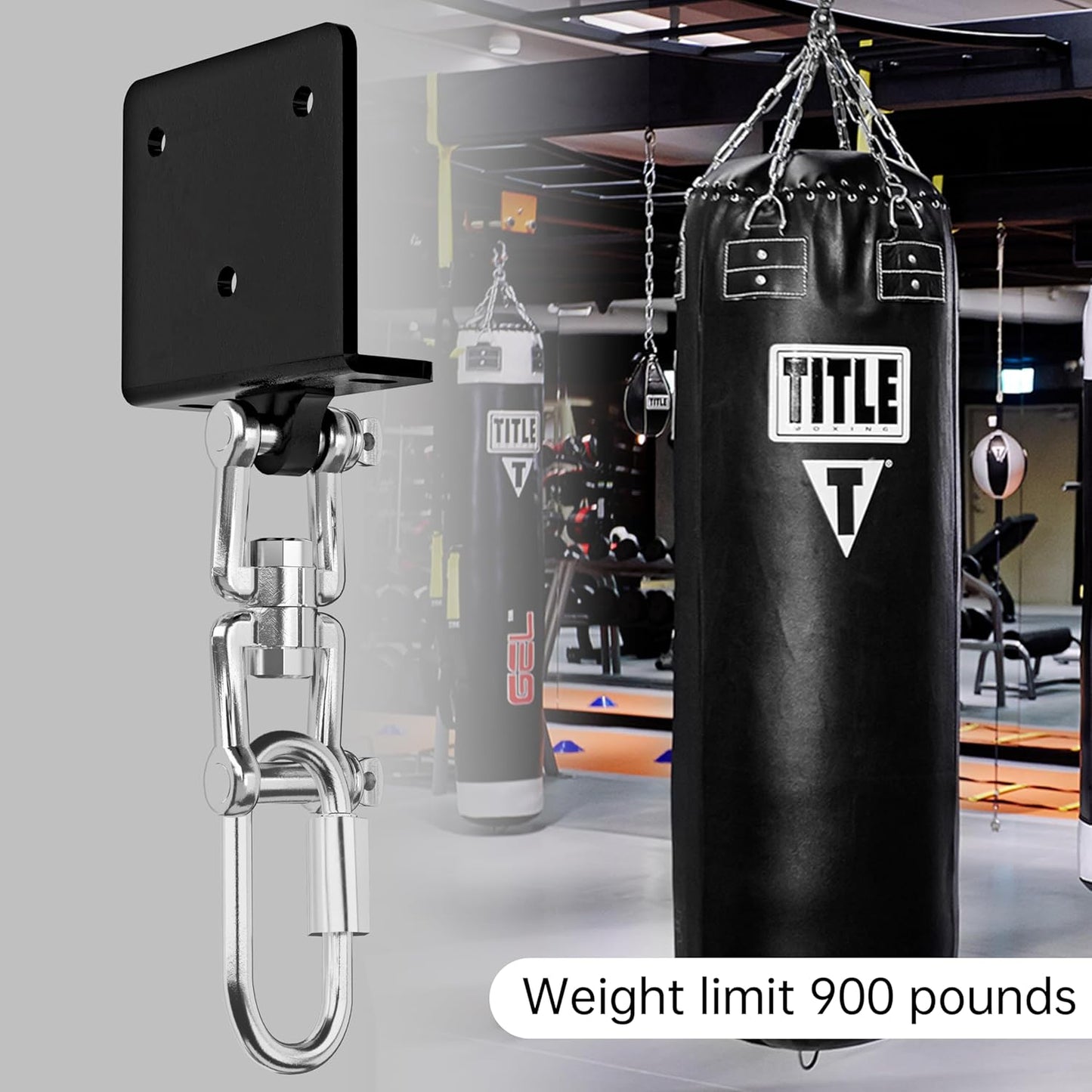 Heavy Bag Hanger for Heavy Bag Beam Mount 360° Rotation Boxing Bag Ceiling Mount I-Beam Punching Bag Hanger Beam Mount Hooks Fit Hanging Punching Bags and Swings (700 LB Capacity)