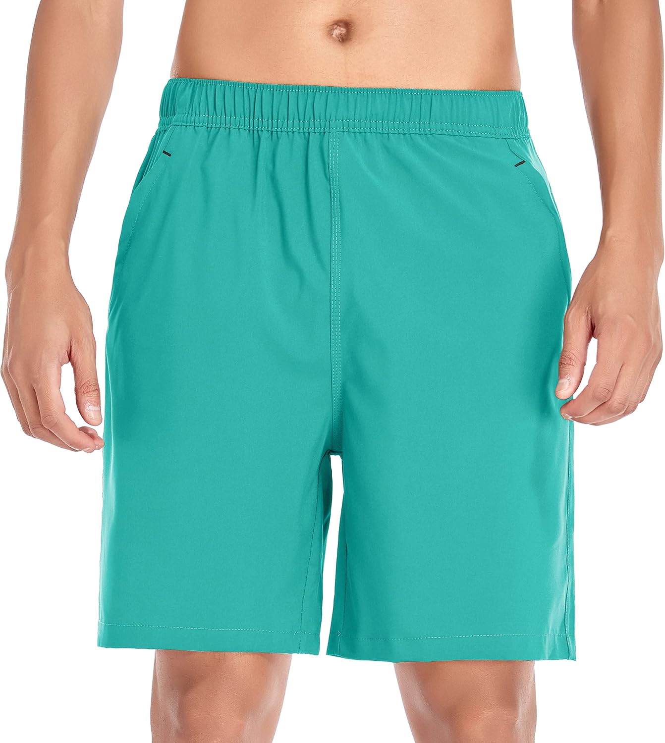 Men's Gym Shorts Sports Quick Dry Workout Running or Casual Training Short with Zipper Pockets