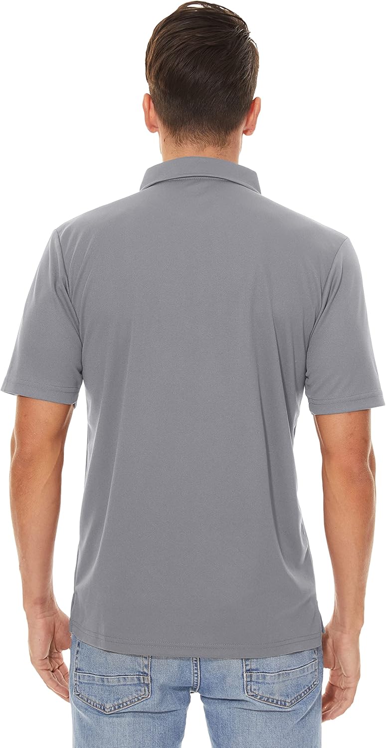 MAGCOMSEN Men's Polo Shirts 3 Buttons Casual Work T Shirts Quick Dry Short Sleeve Golf Shirt Pique Jersey Outdoor Performance