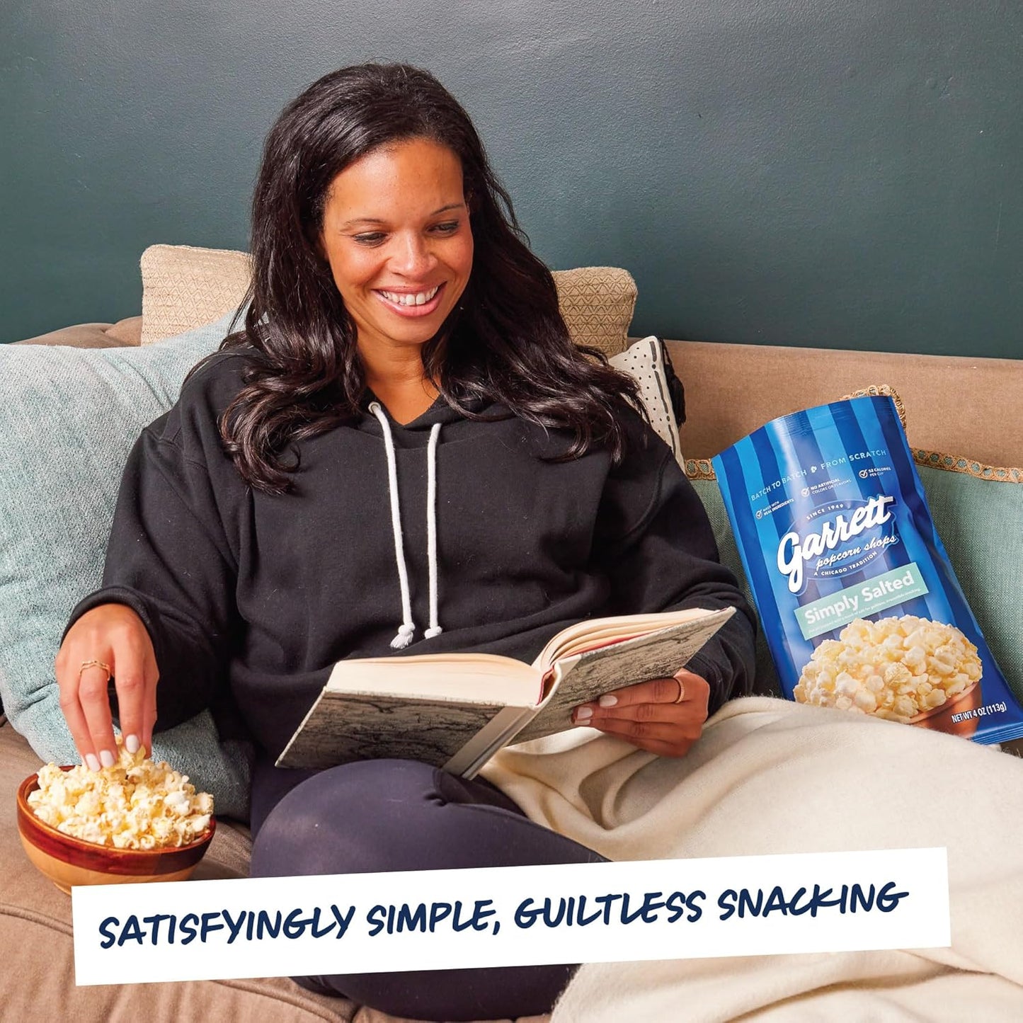 Garrett Popcorn Simply Salted, 4.0oz, 4 Bags, Light Salty Snack, Vegan, Gluten Free, Only 3 Ingredients, Popped Popcorn Bags