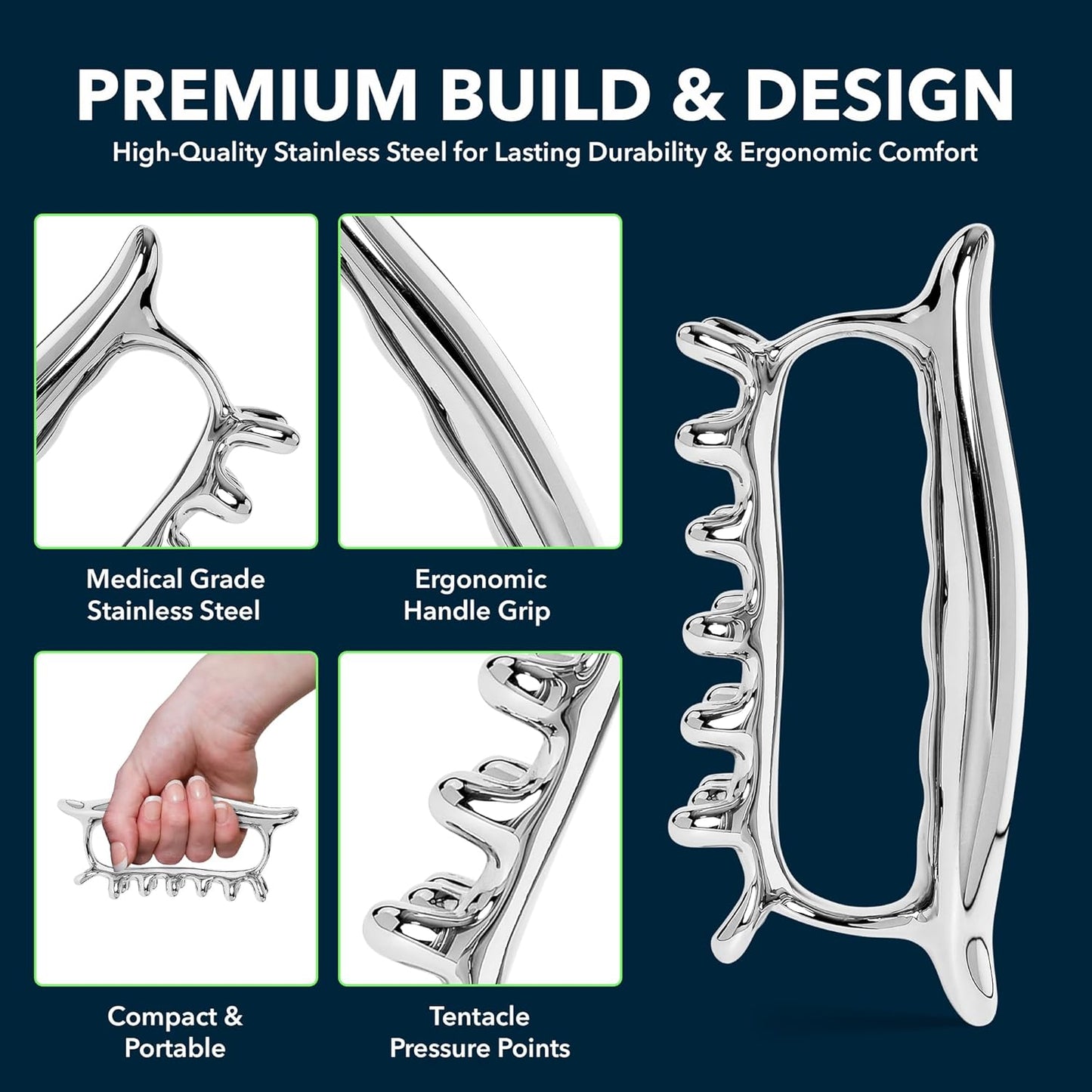 PZHZ® Fascia Massage Tool Blaster for Deep Tissue, Muscle Knots,Cellulite, Myofascial Release & More – All-in-One Full Body Tension Relief, Back & Neck Massager