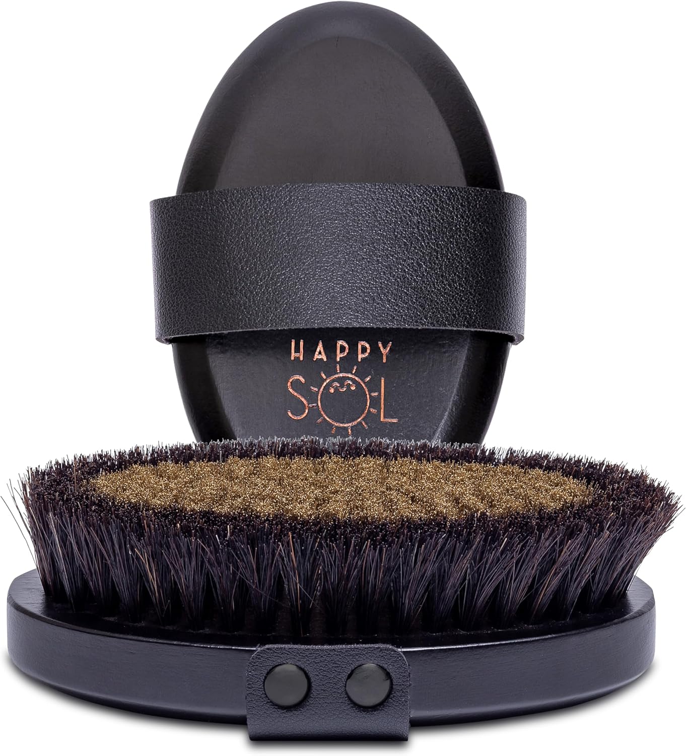 Copper Body Brush - Dry Brushing Body Brush with Ion Charged Copper Bristles, Glowing Skin, Lymphatic Drainage and Blood Circulation Improvement