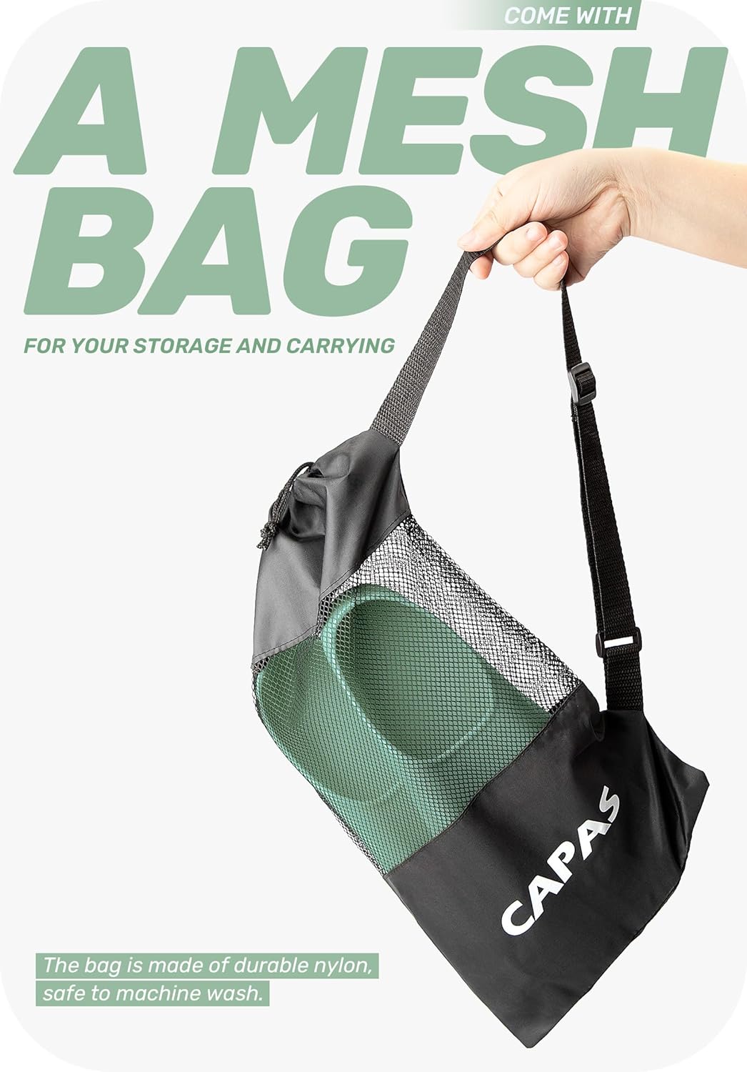 CAPAS Swim Training Fins Comfortable Silicone Lap Swimming Short Blade Floating Flippers with Mesh Bag for Adult Men Women Build Leg Strength