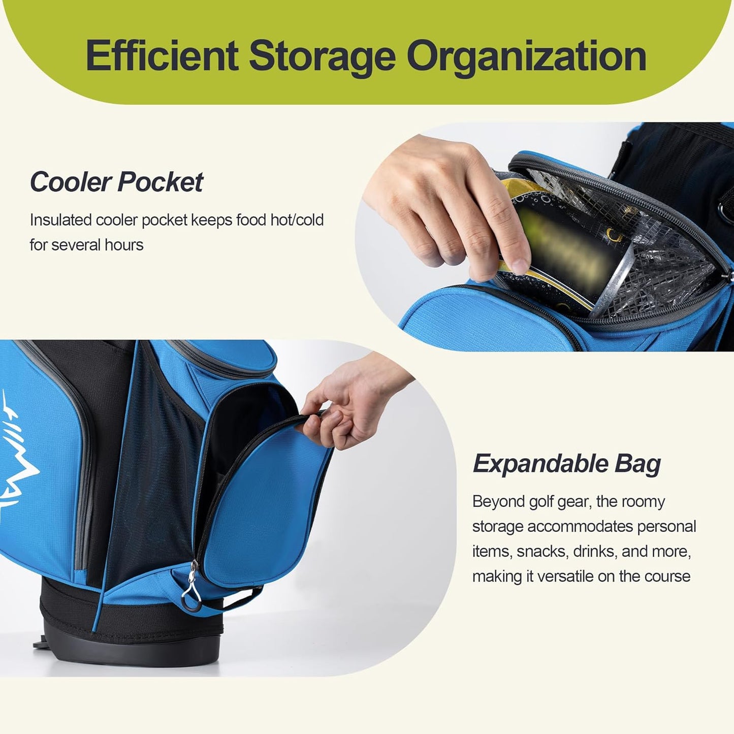 14 Way Golf Stand Bag, Golf Bags for Men with Stand, Top Dividers Ergonomic with 10 Pockets