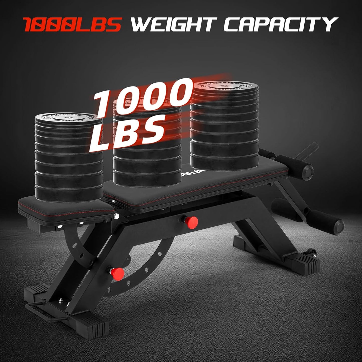 Adjustable Incline Decline Weight Bench for Home Gym, 1000LBS FID Ab Workout Bench with Leg Roller Attachment and Handle for Reverse Crunch, Bench Press, Sit Up and Abs Curl