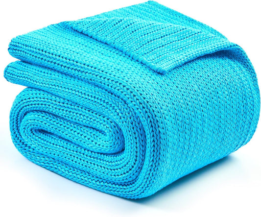 L'AGRATY Knitted Weighted Blanket - 60"x80" 20lbs Cooling Chunky Knit Heavy Blanket for Adults Braided Crochet Throw Thick Cable Yarn Knit Decorative No Beads Evenly Weighted Machine Washable