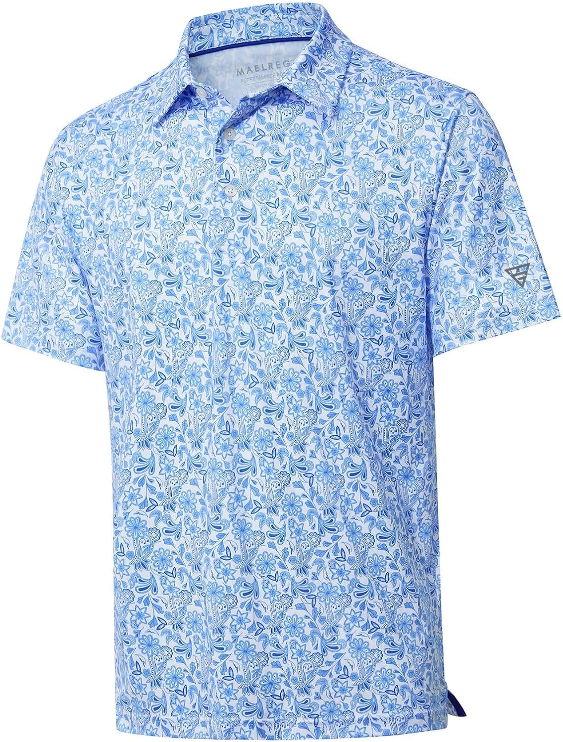 Men's Golf Polo Shirts Short Sleeve Striped Performance Moisture Wicking Dry Fit Golf Shirts for Men