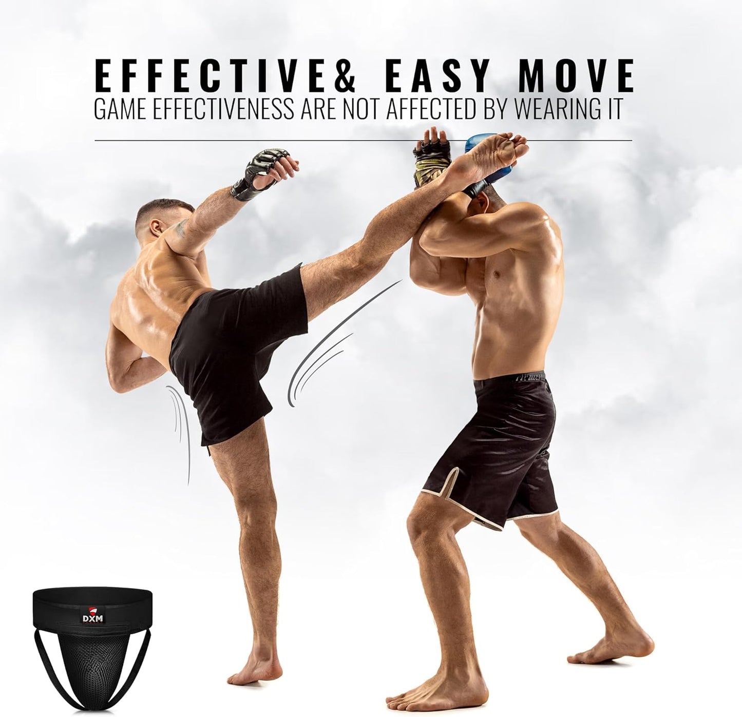 DXM SPORTS Boxing Groin Protector Men – Adjustable Groin Guard for Kickboxing, Taekwondo Sparring Gear, Muay Thai, Martial Arts Training