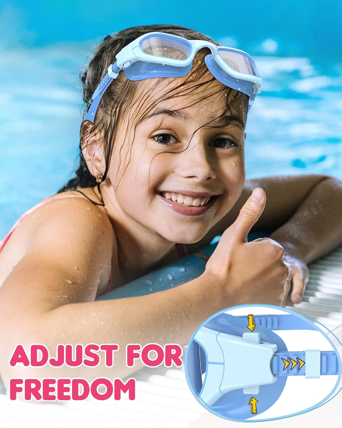 Kids Swim Goggles,Swimming Goggles for Kids 6-14, Anti-Fog UV Protection Pool Glasses for Boys Girls