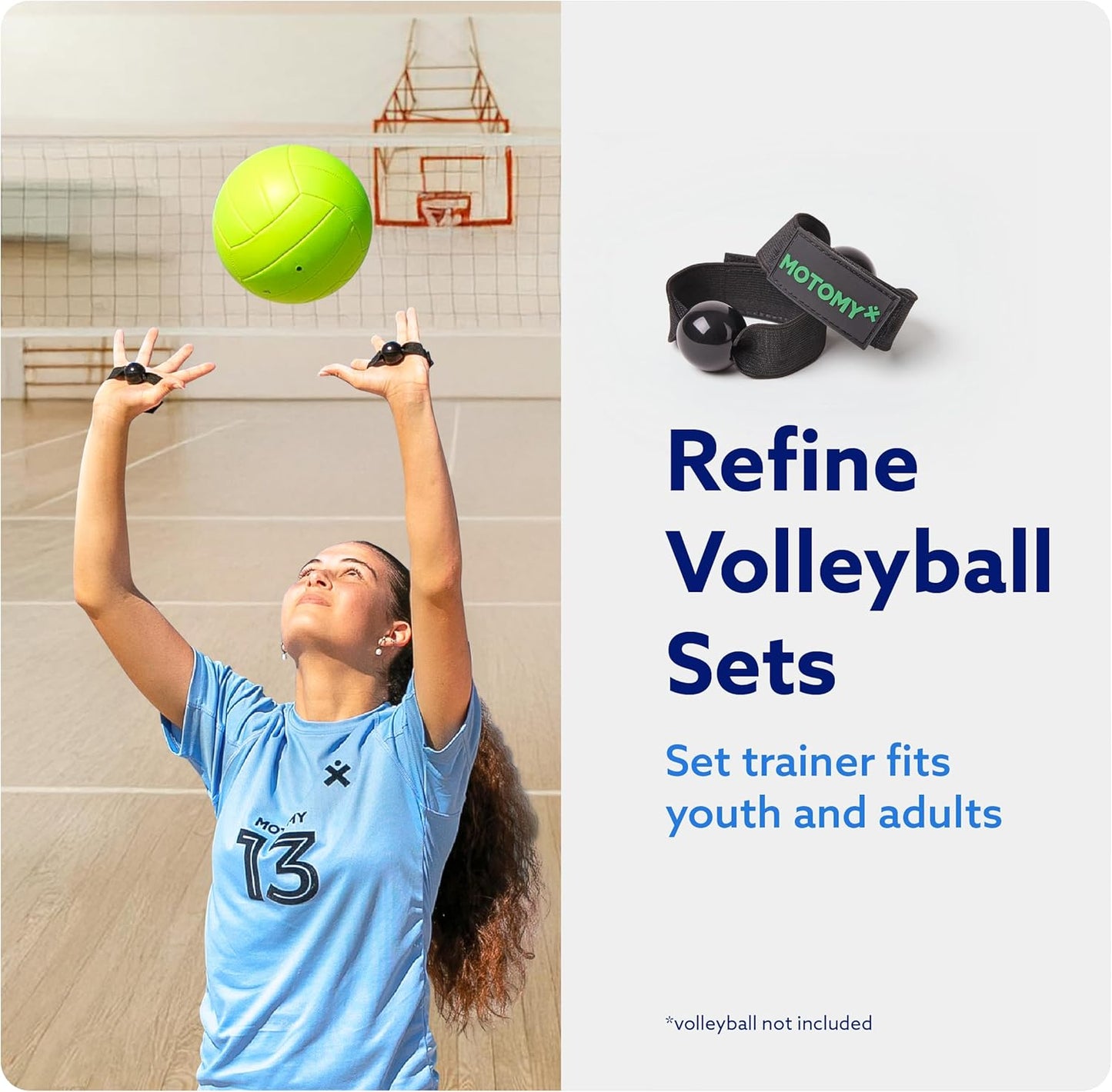 MOTOMY™ Volleyball Training Equipment Aid ‘VolleyPal’ – Solo Rebounder Trainer for Serve, Spike, Set & Pass; Indoor and Outdoor Practice Gear Gifts for Beginners & Experts