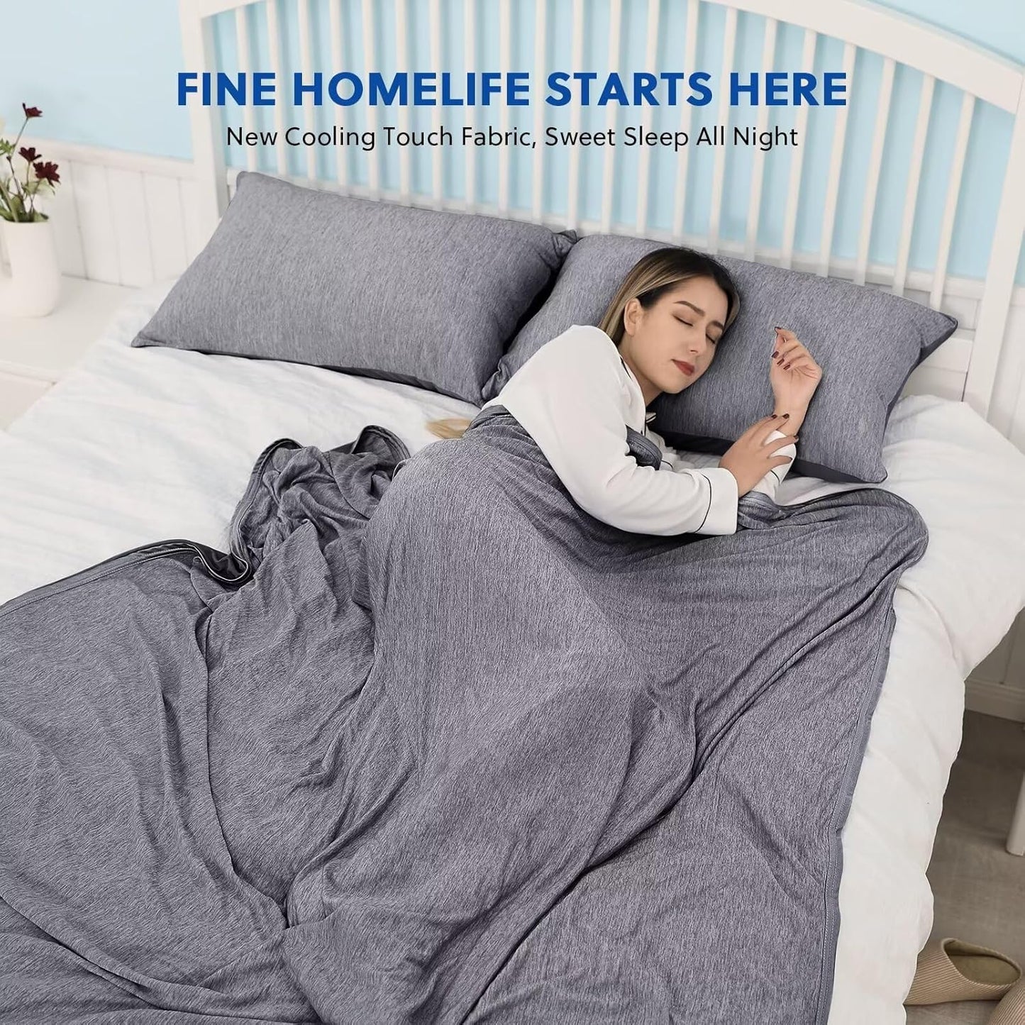 HOMFINE Cooling Blankets for Hot Sleepers - Summer Blanket Thin Lightweight Breathable Soft Double Side Enhanced Cooling for Bed Couch Sofa, Keep Cool for Night Sweats (Black, 108 x 90 inches)