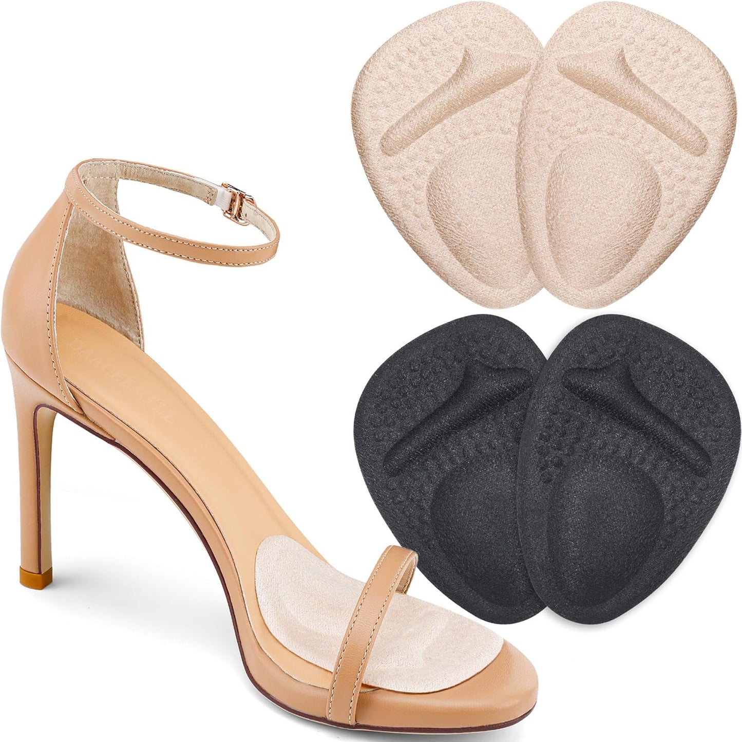 Ball of Foot Cushions, Metatarsal Pads Women, High Heels Non-Slip Comfort Pads, Shoe Support for Metatarsalgia Mortons Neuroma Pain Relief (2 Pairs)