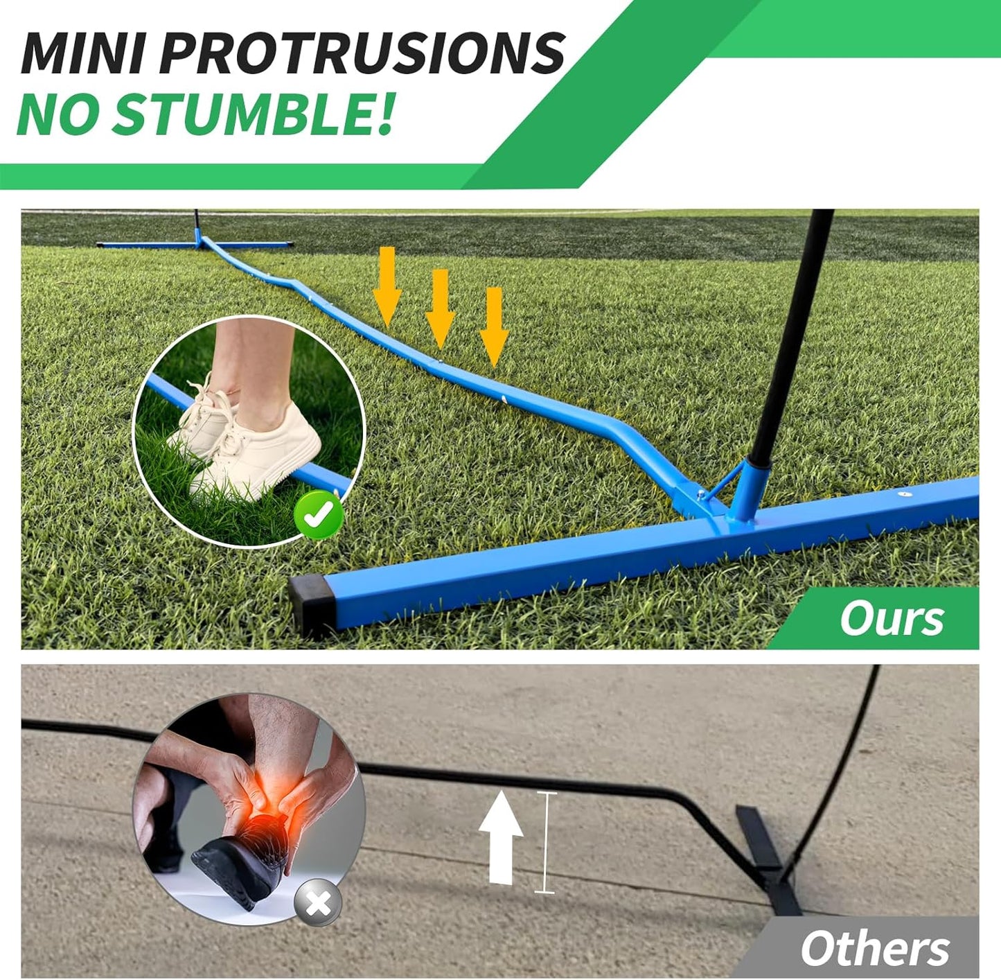 12ft/14ft Portable Volleyball Training Practice Net Set 5 Heights Adjustable for Indoor Outdoor with Tetoron Net, Freestanding Base, PU Volleyball, Carry Bag, Sandbags - Instant Set Up